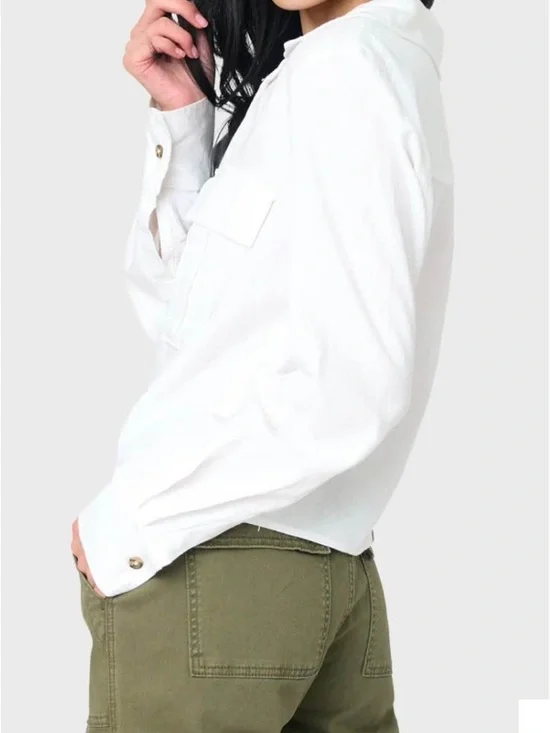Sanctuary White Tie-Front Button Down Shirt - Picture 2 of 9